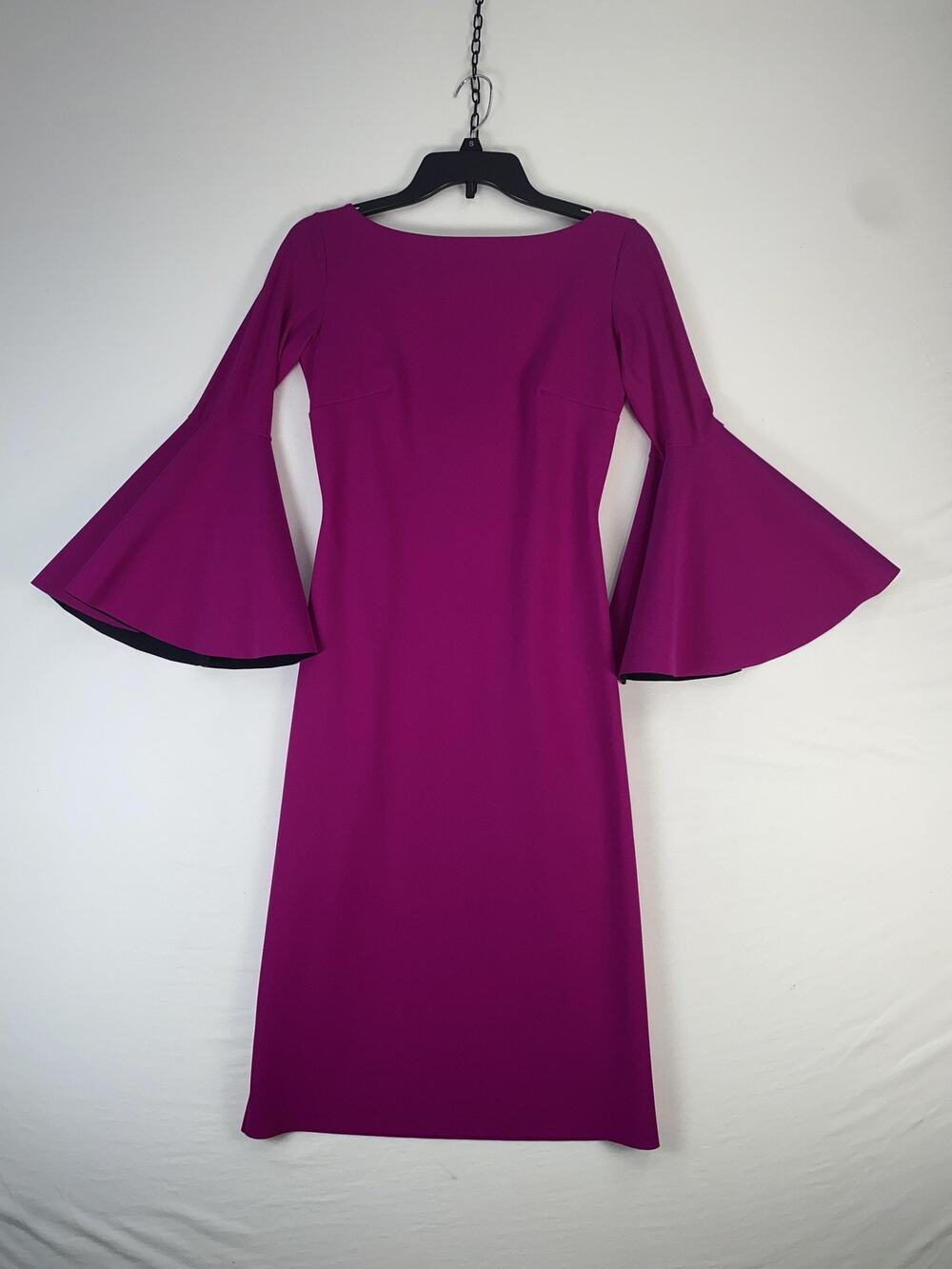 La Petite Robe Di Chiara Boni Dress Womens 6 Pink Bell Sleeve Sheath Natalia Bis